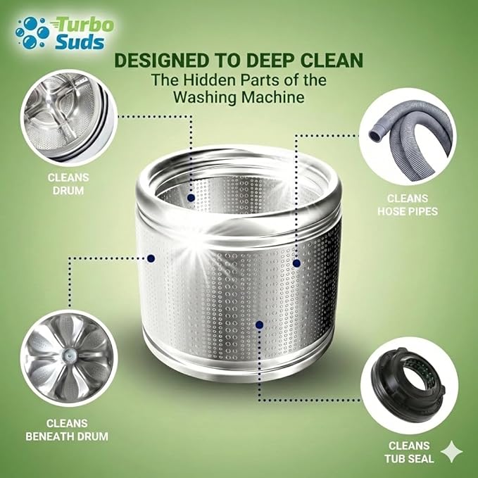 Washing Machine Cleaner Tablets XL – Heavy Duty Descaler and Deodorizer Tablets for HE Front Load and Top Load Washers – Powerful Washing Machine Cleaning Tablet – 12 XL Tablets, 1 Year Supply