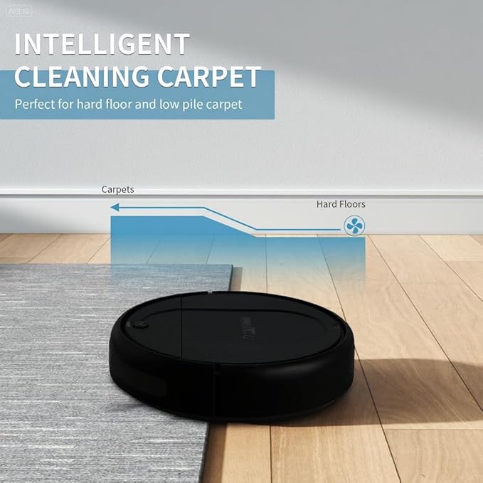 Robot Vacuum and Mop, Vacuum Robot mop Advanced Obstacle Avoidance, Aspiradora Robot Slim Design, Carpet,Tangle-Free Suction,Ideal for Hard Floor,Carpet,Pet Hair,One Click Start-White