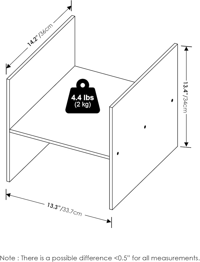 Furinno Cubicle Cube Insert, H-Shelf Cube Organizer, Fits into Furinno Extra Thick Cubes, for Organizers and Storage, White (Does not fit IKEA Kallax Shelving)