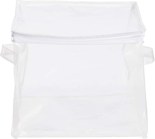 Amazon Basics Clear Zippered Storage Bags for Closet Organization, Stackable Clothing and Linen Storage Containers, 3-Pack