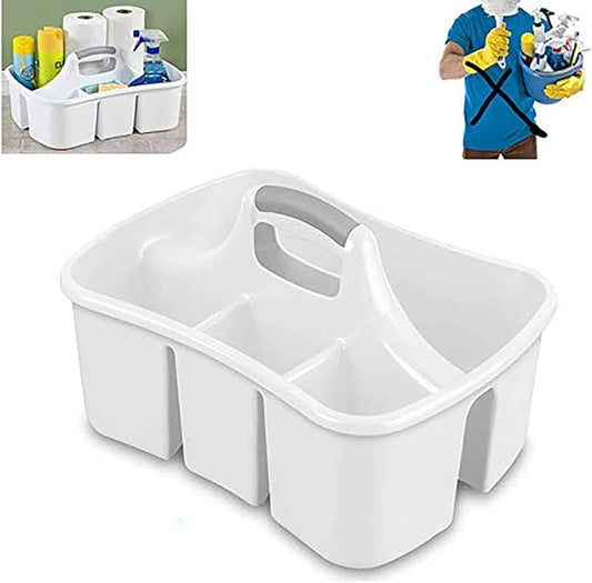 LavoHome Bath Kitchen Divided Compartment Caddy Storage Sink Organizer Janitors Bucket Cleaning Storage Holder Shower Supplies Cabinet Container