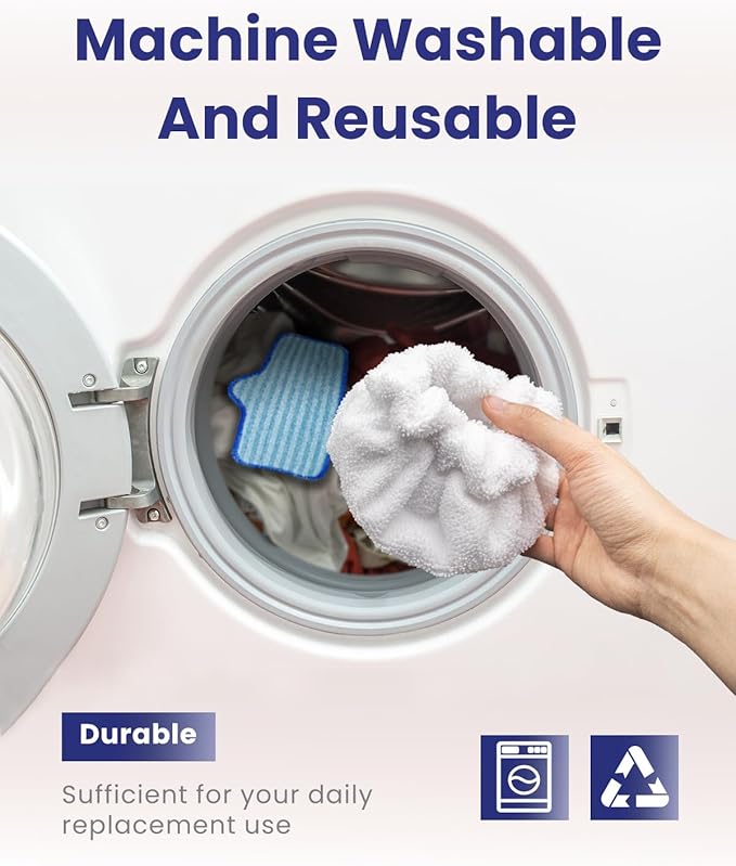 Steam Cleaner Accessories Compatible with Dupray Steam Cleaner, Triangle Microfiber Bonnet for Neat Steam Cleaner & Microfiber Pads, 1+1 Reusable Steamer Cloth Cover Cleaning Steam Mop Pad