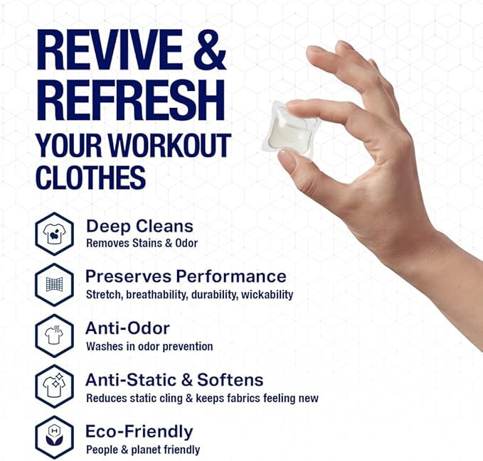 HEX Performance Laundry Packs, Fresh, 75ct - Designed for Activewear, Eco-Friendly, Concentrated Formula