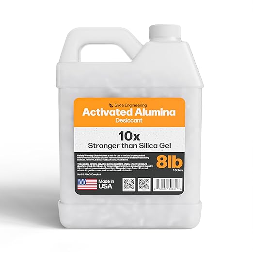 Slice Engineering (8lb) Activated Alumina Desiccant Beads | 10X More Powerful Than Silica Gel | Infinitely Rechargeable | Prevent Wet Filament | Reusable Desiccant | Made in The USA