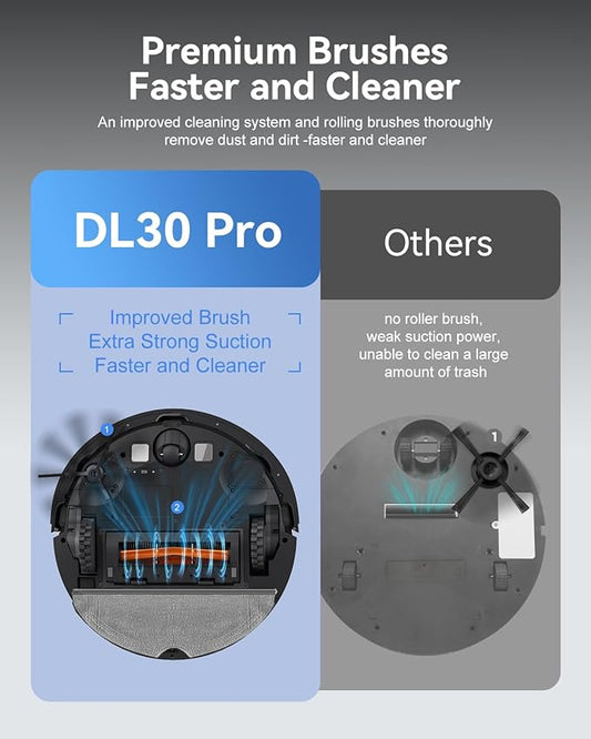 Robot Vacuum and Mop Combo, LiDAR Navigation with Ultra Slim Design, Smart Mapping Robotic Vacuum Cleaner, 9000Pa Suction, Customizable Cleaning for Pet Hair, Carpets, and Hard Floors