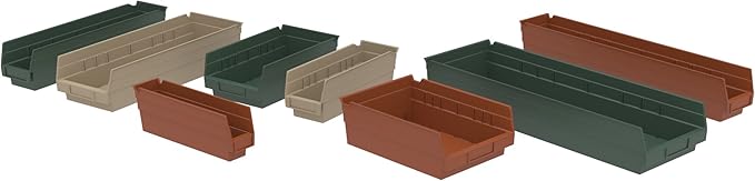 Akro-Mils 30150 12-Inch by 8-Inch by 4-Inch Plastic Nesting Shelf Bin Box, Terra Cotta, Case of 12