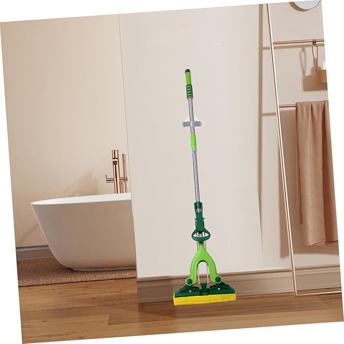 4pcs Self Adhesive Mop and Broom Holders Wall Mounted Organizers for Bathroom and Kitchen Non- Storage Racks Easy Installation Without Drilling