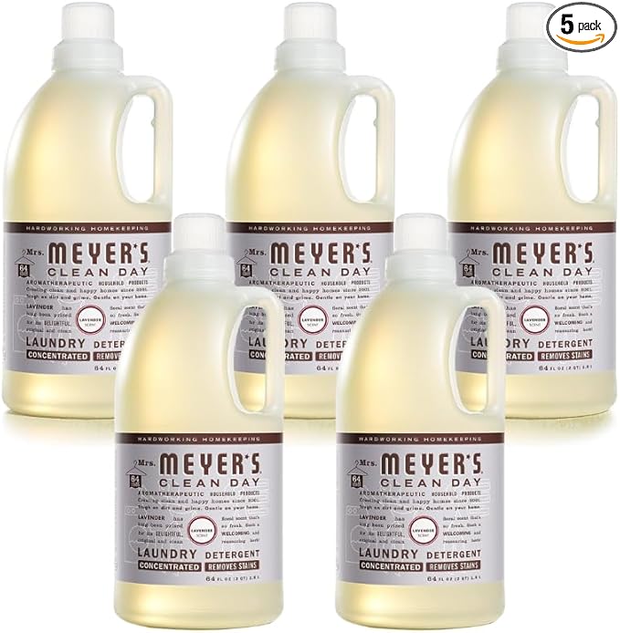 Mrs. Meyer’s Clean Day Lavender Laundry Detergent Concentrated Loads Per Bottle 64 Fl Oz (Pack of 5)