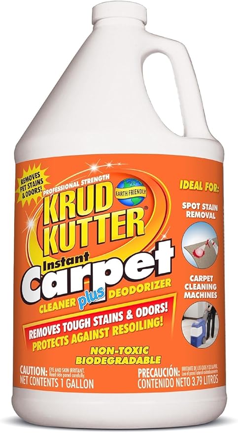 Krud Kutter CR012 Instant Carpet Cleaner/Stain Remover Plus Deodorizer, Gallon