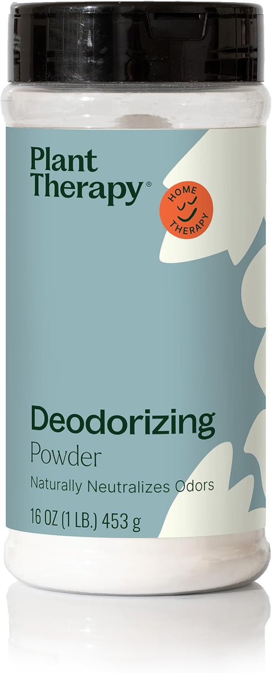 Plant Therapy Deodorizing Powder 16 oz, Odor Eliminator, Carpet Deodorizer, Multi-Use for Deep-Cleaning & Everyday Household Freshness, Powered by Pure Essential Oils