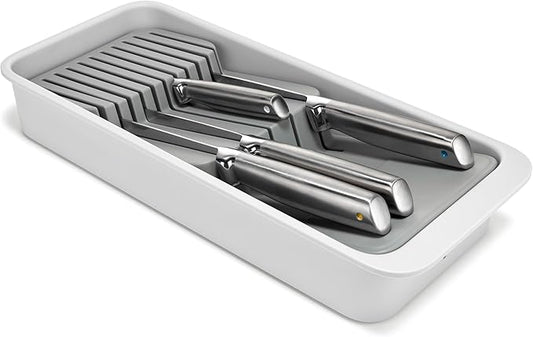 Joseph Joseph DrawerStore 2-Tier Knife Kitchen Drawer Organizer, Holds up to 11 Knives, Disassembles for Easy Cleaning, Recycled Plastic