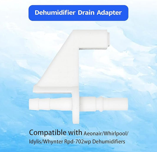 Dehumidifier Parts Upgraded Dehumidifier Drain Hose Adapter Compatible with Aeonair Whirlpool Idylis Whynter Rpd-702wp Dehumidifiers (White）