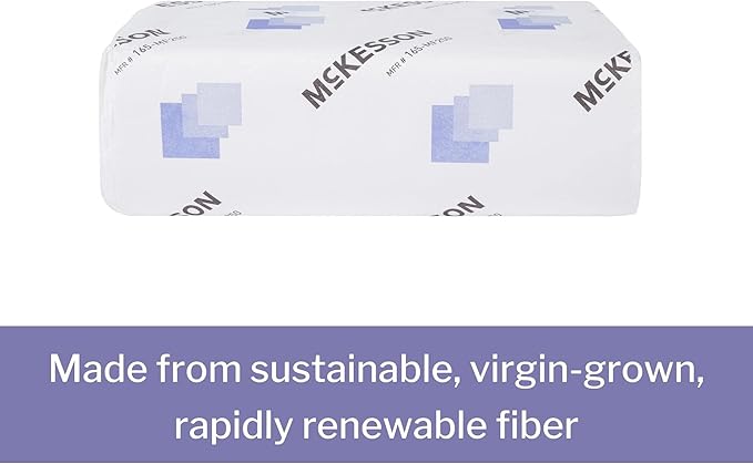McKesson Multi-Fold Paper Towels for Bathroom or Kitchen, 1-Ply, White, 9.06 in x 9.45 in, 250 Towels, 1 Pack