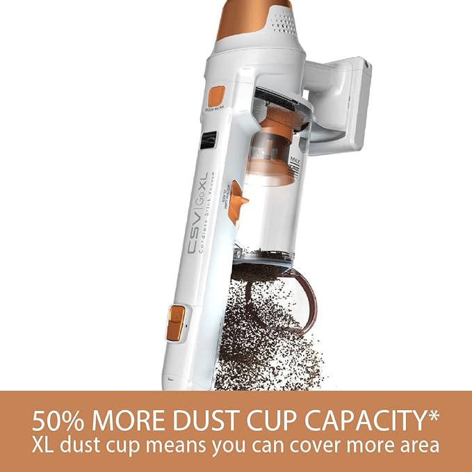 Kenmore DS4030.01 CSV Upgrade Cordless Stick Vacuum with EasyReach Wand, HEPA Filter & LED Headlight, Converts to Lightweight Handheld for Hardwood Floors, Carpet & Pet Hair, Orange