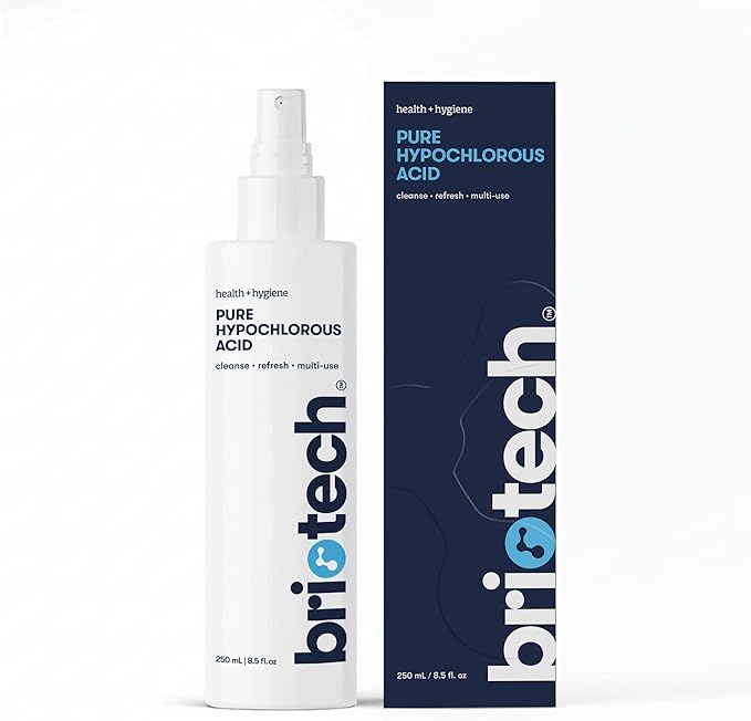 BRIOTECH Pure Hypochlorous Acid Spray and Cleanser, Original Premium HOCl Topical Solution, Multi-Purpose Cleaner, Family Approved & Pet Friendly, 8 fl oz