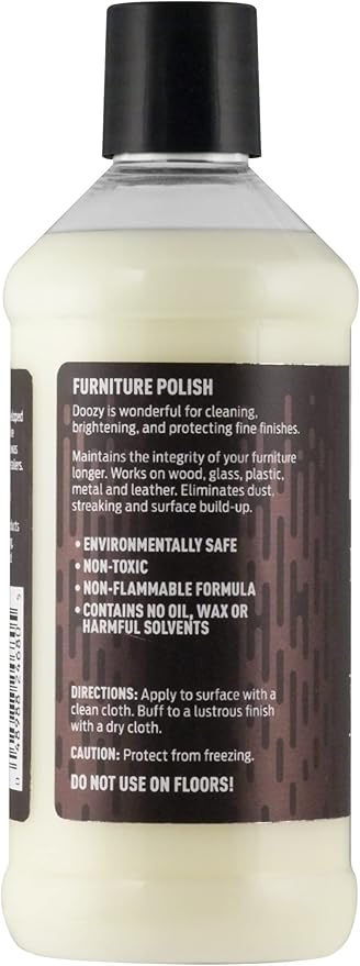 Doozy 16 oz Furniture & Cabinet Polish for All Wood & Metal, Leather & Glass - Oak, Teak, Dark & Light Wood - Best to Clean, Restore, Protect, Shine & Conceal Fine Surface Scratches