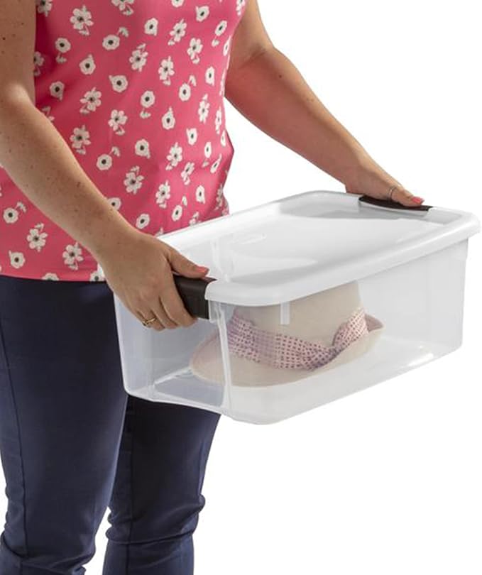 STERILITE 19848006 Ultra Storage Tote with Titanium latches, 18 Quart
