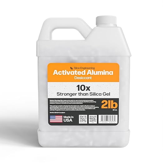 Slice Engineering (2lb) Activated Alumina Desiccant Beads | 10X More Powerful Than Silica Gel | Infinitely Rechargeable | Prevent Wet Filament | Reusable Desiccant | Made in the USA