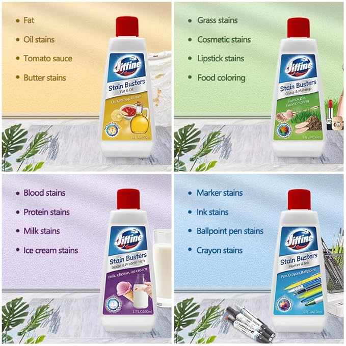 Laundry Stain Remover, Powerful Fabric Stain Cleaner for Clothes, Removes Grease, Oil, Food & Sweat Stains, Safe for Everyday Use