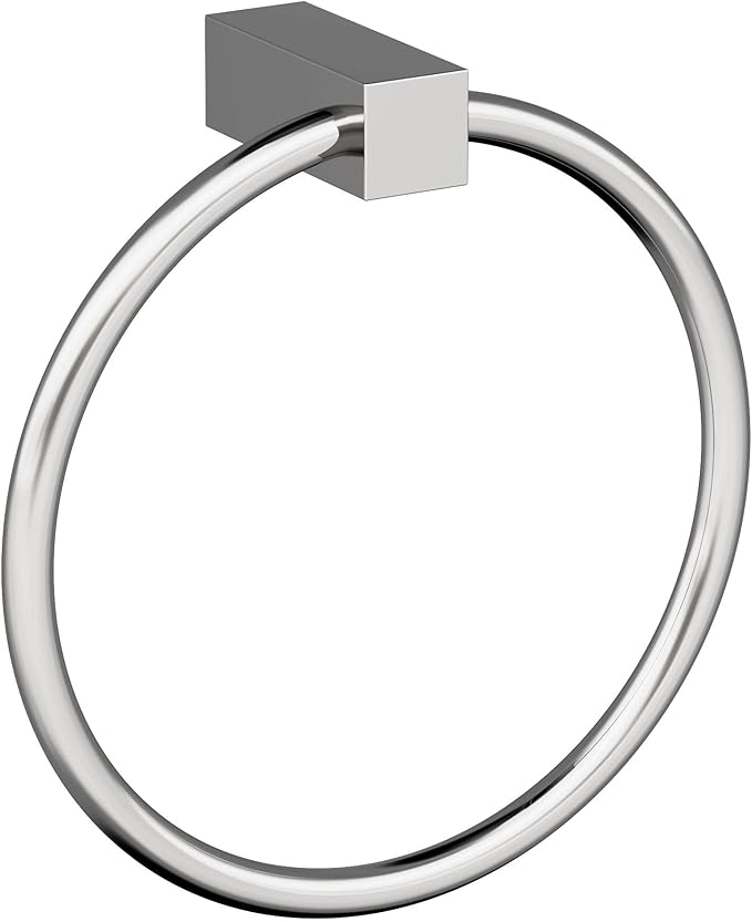 Amerock BH3608226 | Chrome Towel Bar | 6-1/2 in (165 mm) Length Towel Holder | Monument | Hand Towel Holder for Bathroom Wall | Small Kitchen Towel Holder | Bath Accessories