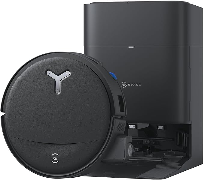 ECOVACS DEEBOT T80S Omni Robot Vacuum and Mop, 24,800Pa Suction, Instant Self-Cleaning OZMO Roller Mop, Auto-Lift Mop for Carpet & Spill Protection, AI Navigation, ZeroTangle 3.0 for Pets Family