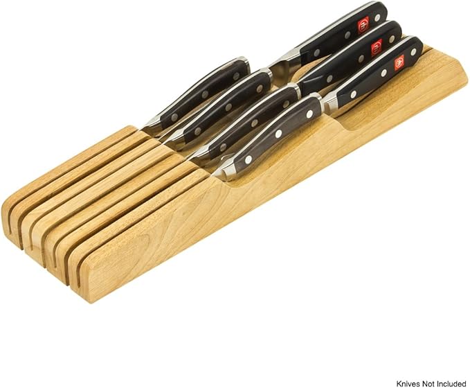 WÜSTHOF 7-Slot In Drawer Knife Storage, Natural Wood