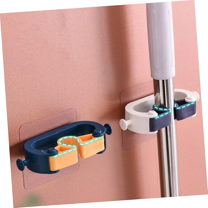 PRETYZOOM 2pcs Mop Broom Holder Wall-mounted Broom Organizer Floor Cleaner for Mopping Mop Bathroom Storage Rack