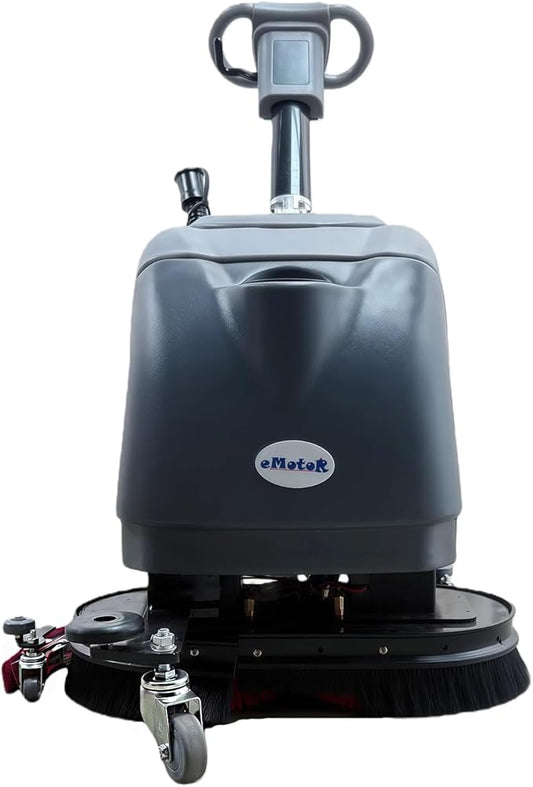 Emotor 18 Inch Commercial Walk Behind Floor Scrubber Machine, 2x45AH Batttery Powered Hard Floor Cleaning Machine