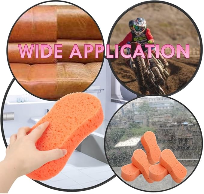 Ultimate Premium 5-Pack Coral Sponge Set - Extra Soft, Non-Scratch, Foaming & Large - Perfect for Car Washing, Household Cleaning and Fightingk (Orange)
