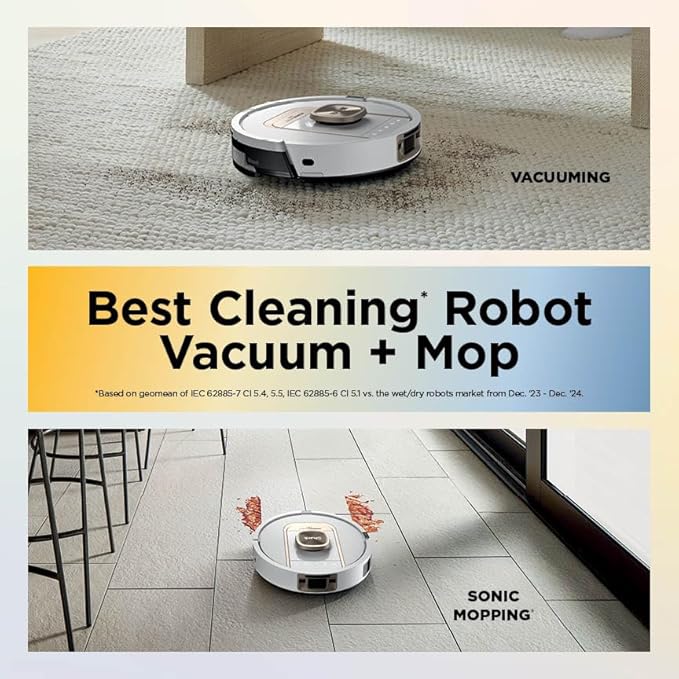 Shark Robot Vacuum & Mop Combo, PowerDetect ThermaCharged NeverTouch Pro, Self-Emptying, Self-Refill with Heated Mop Cleaning, 60-Day Capacity, 30-Day Tank, 6 PowerDetect Technologies, White, AV2900XE
