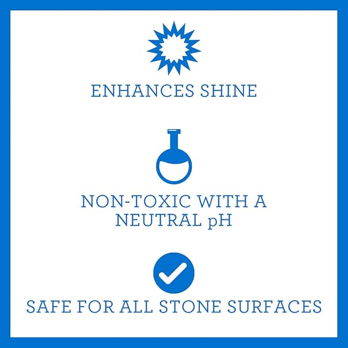 TriNova Granite Cleaner & Polish for Daily Use - Made in USA, Enhances Shine, Streak-Less - for Counter-Tops, Marble, Stone, Bathroom Tile Kitchen, & Islands - 18 fl oz