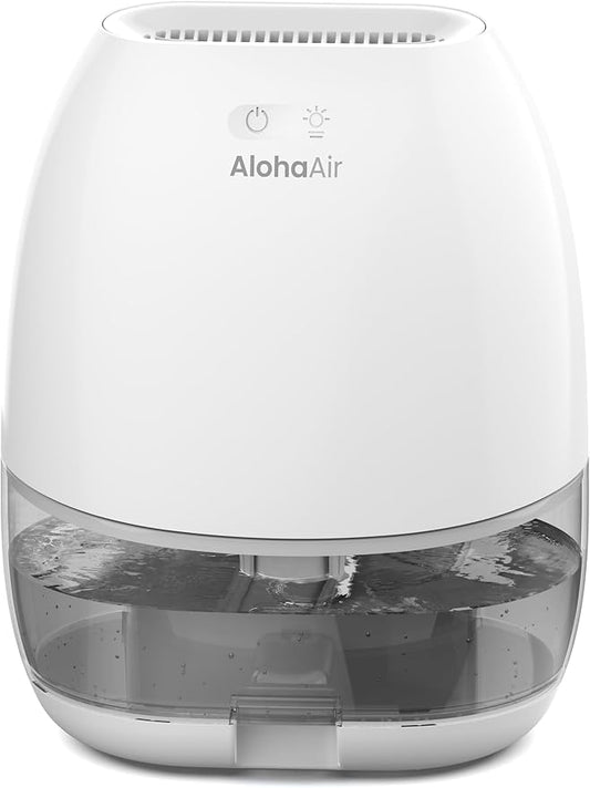 Dehumidifier, AlohaAir 34 OZ Small Dehumidifiers for Home and Room, Quiet with 7 Colors Night Light, Auto Shut Off, Dehumidifiers for Bedroom, Bathroom, RV, and Closet