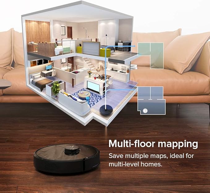 roborock S6 Robot Vacuum, Robotic Vacuum Cleaner and Mop with Adaptive Routing,Multi-Floor Mapping, Selective Room Cleaning, Super Strong Suction, and Extra Long Battery Life, Works with Alexa(Black)