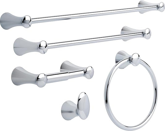 Delta Lahara (1-Pack) 18'' Towel Rack for Bathroom Polished Chrome Towel Bar for Bathroom Wall Towel Holder Rod Wall Mounted 73818