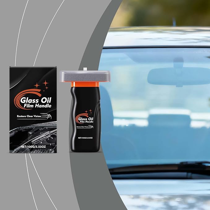 Window Cleaner Tool, 100g Oil Film Removal Brush, Anti-Fog Deep Cleaning Cream for Windshield, Mirror, Safety Rain Driving, Vehicle, Truck, SUV, Auto