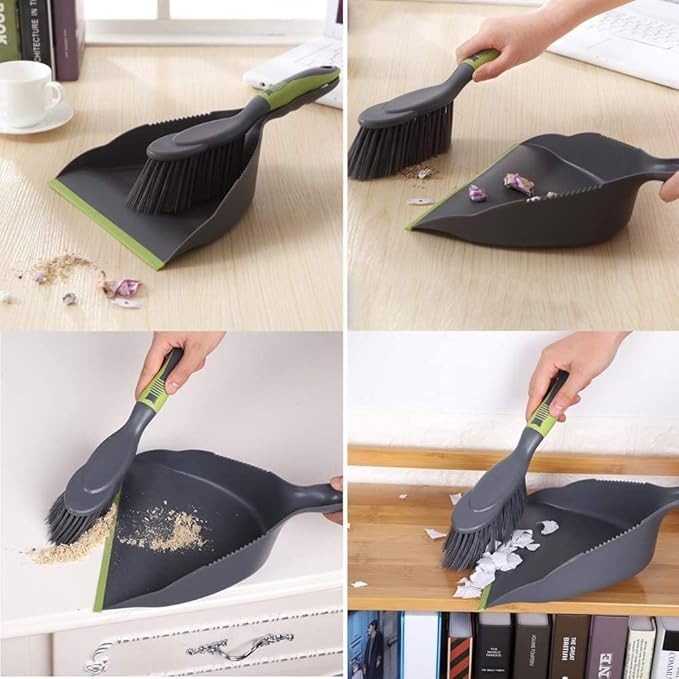 Dust pan Broom Dustpan Brush - Dust Pans with Brush, Hand Broom and Dustpan Set, Dustpan and Brush Set, Handheld Broom and Dustpan Set, Dustpan are Used to Clean, Floors, Tables, Animal Cages (3pcs)