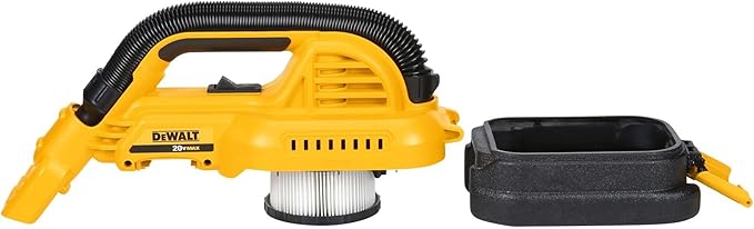 DEWALT 20V MAX Hand Vacuum, Cordless, for Wet or Dry Surfaces, 1/2-Gallon Tank, Washable Filter, Portable, Bare Tool Only (DCV517B)