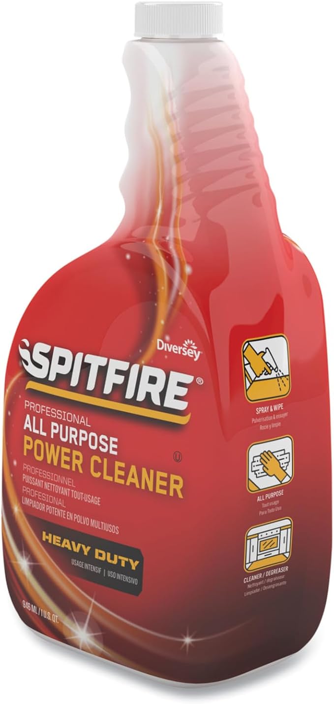 Spitfire Professional All Purpose Power Cleaner Degreaser, 32 Fl Oz bundled with Microfiber Cloth