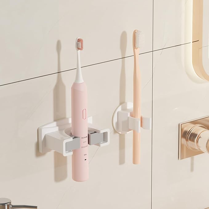 Heavy Duty Mop & Brooms Holder Wall Mounted Not Drill Rack Large Capacity Mop Clip Bathroom Mop Holder Simple Installs