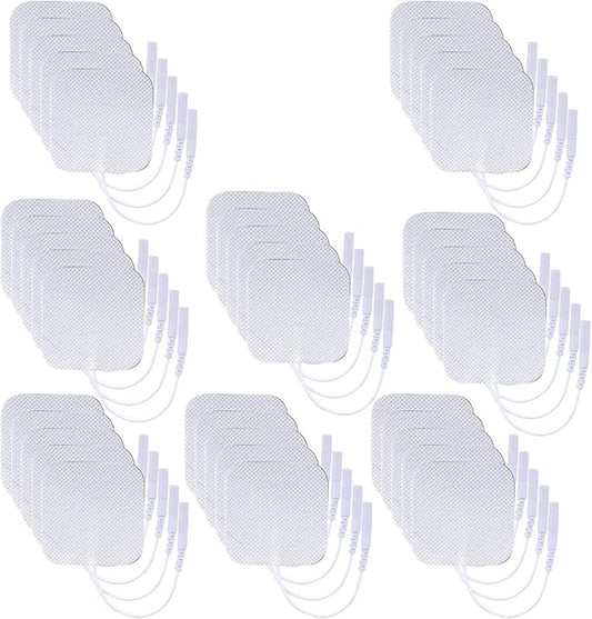 TENS Unit Pads 40 Pcs Wired Self-Adhesive Electrodes Premium Replacement Pads for TENS Units - 2x2 Inches (2x2-40Pcs)