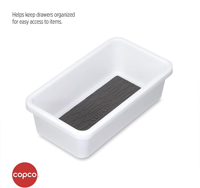 Copco Basics Drawer Organizer, 6.81 x 3.81 x 2.1-Inches, White/Charcoal Gray