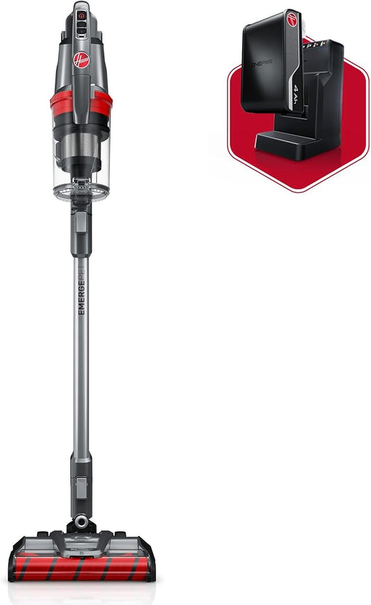 Hoover ONEPWR WindTunnel Emerge Pet Cordless Stick Vacuum Cleaner, Lightweight & Powerful Stick Vac for Home, Quiet Self-Standing Design, No Wall Mount Needed, Ideal for Pet Hair, Renewed