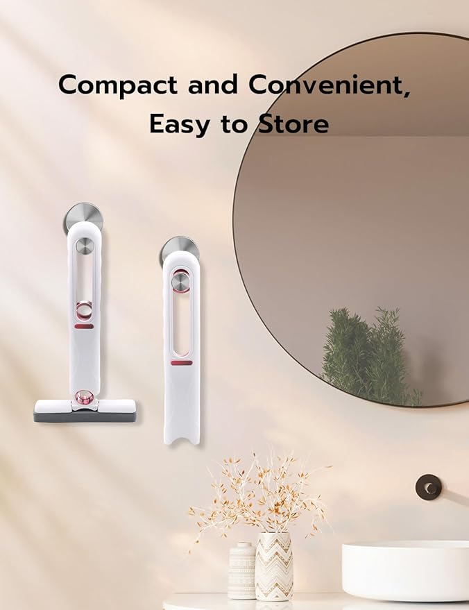 Mcbazel Portable Mini Cleaning Mop, Mini Sponge Mop, Wet and Dry Use Cleaning System, Mini Mop for Bathroom, Kitchen, Desktop, Glass, Living Room, Car (2 Sponge Head + 1 Squeeze Handle)