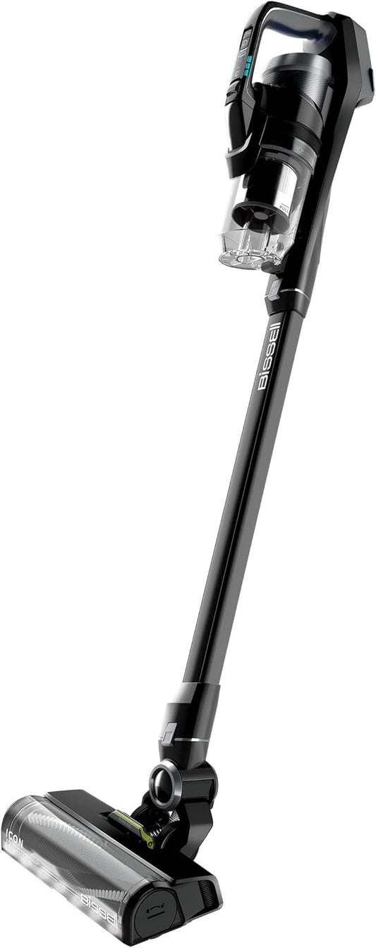 Bissell ICONPet Turbo Vacuum with Powerful Turbo Boost Suction, Tangle Free Brush Roll, & Parking Break, LED Crevice + Dusting Brush Tool, LED Motorized TurboBrush Tool, & Wall Mount. Color May Vary