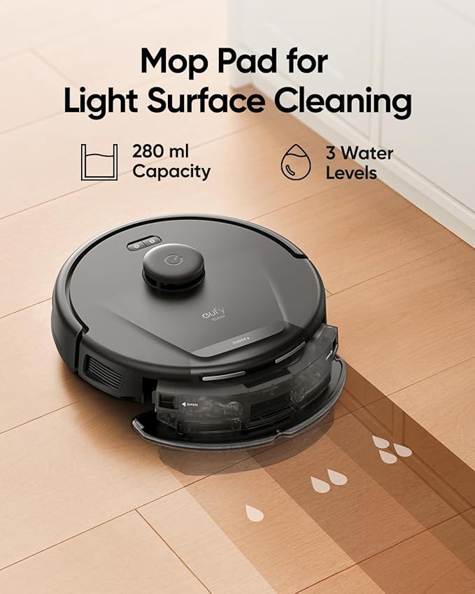eufy Certified Like-New L60 Hybrid Robot Vacuum with Self Empty Station, Hair Detangling Technology, Up to 60 Days of Hands Free Cleaning, Ultra Strong 5,000 Pa Suction (Renewed)