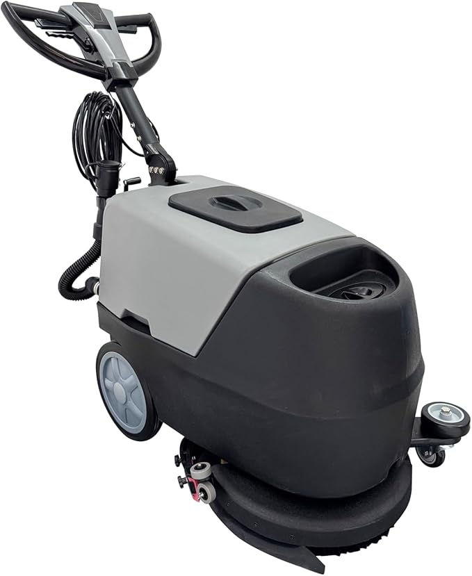 Commercial Floor Scrubber Automatic Walk Behind Floor Washing Brushing Drying Machine for Shopping Malls Hotels Offices 17" Brush 173rpm Dual Tanks(13.2gal Totally) 110V
