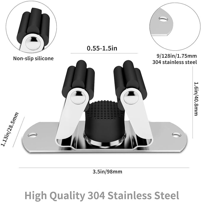 CWOVRS Broom Holder Wall Mount, 4 Pack Mop Holder Stainless Steel Mop and Broom Holder Heavy Duty Broom Hanger Wall Mount for Kitchen Garden Garage etc.