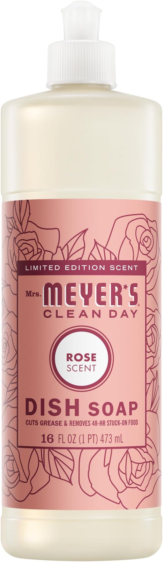 MRS. MEYER'S CLEAN DAY Liquid Dish Soap, Rose, 16 fl. oz
