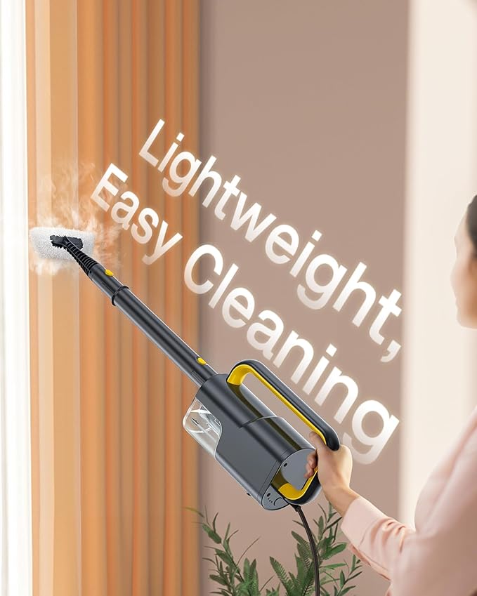 LABIGO 10-in-1 Steam Mop with Detachable Handheld Steamer, 350ml Tank, 10s Heat-Up, 248°F Steam Cleaner, 2-Level Control and Swivel Head for Floors, Carpets, Tiles, BBQ grill and Multi-Surface