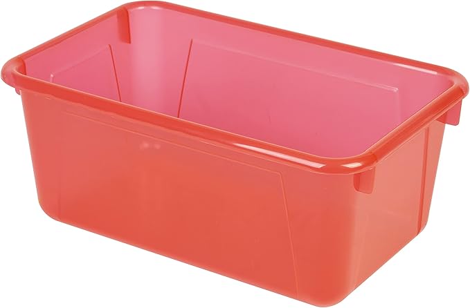 Storex Small Cubby Bin, 12.2 x 7.8 x 5.1 Inches, Candy Red, 5-Pack (62475U05C)